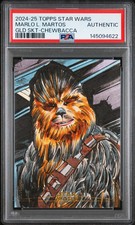 2024-2025 Topps Star Wars 1/1 Gold Foil Sketch Card Chewbacca by Marlo L. Martos picture