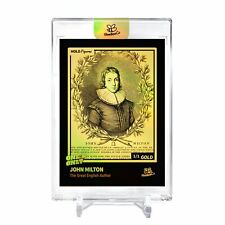 JOHN MILTON The Great English Author Holo Gold Card 2023 GleeBeeCo #J175-G 1/1 picture