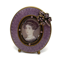 Miniature Enamel Rhinestone Mini Frame Purple Dragonfly Two's Company 2