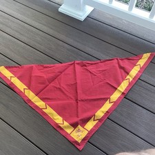 Vintage 1950s  Boy Scouts of America BSA Red & Gold Uniform Neckerchief Bandana picture