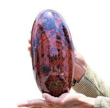 Large Amazing Mahogany Obsidian Stone Healing Charged Metaphysical Aura Lingam picture