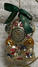 Waterford Hand Blown Glass Ornament CHERUBIAN NEW YEAR'S CLOCK 2000 picture