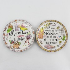 Lot Of 2 Home Essentials & Beyond Shopping Attitudes Collection Plates 6.25