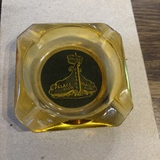 Palace Club  Gambling Hall  Reno Nevada  Vintage Ashtray, Amber Glass picture