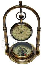 Nautical Glorious Vintage Brass Desk Table Antique Brass Clock Gift Women's picture