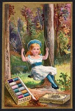 C. 1880s,  J & F Coates Threads,  Victorian Adv. Trade Card picture