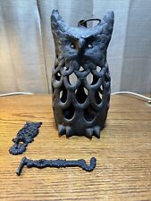 Vintage Cast Iron Owl Lantern Japanese Garden Hanging Candle Holder Complete picture