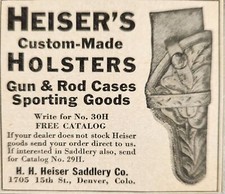 1937 Print Ad Heiser's Custom Made Gun Holsters Made in Denver,Colorado picture
