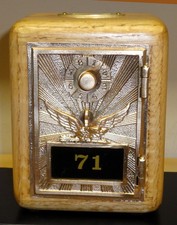 Antique P O Box Door Bank-Early 1900's Brass-