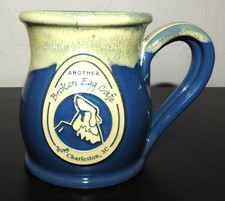 Vintage Another Broken Egg Cafe Drip Glaze Mug Deneen Pottery Blue USA 2017 picture