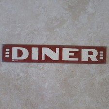 Mummert Retro Vintage Distressed Red & Off White Diner Sign picture