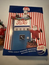 Vintage 1997 Pepsi Cola Vending Machine Musical Santa Christmas Decor Boxed picture