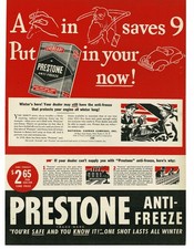 1946 Prestone Anti-Freeze Vintage Print Ad 2 picture
