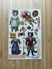 Raphael Tuck & Sons - paper-doll postcard By Louis Wain - Beauty and the Beast picture