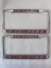 Vintage 1960s S&C Ford San Francisco License Plate Frames (2) -  picture