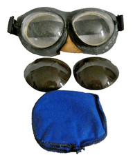 PO-1M Soviet Military Pilot Goggles +Dark Lenses Cold War Era USSR Made Original picture