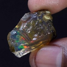25.30 Cts Black Opal 100% Natural Welo Fire Ethiopian Oil Opal Rough Gemstone picture