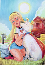 Supergirl and Krypto Original Art By Diego Carneiro picture