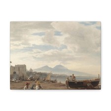 Oswald Achenbach (1827-1905) Fischer am Strand von Amalfi - Canvas Wall Art picture