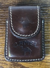 Vintage Brown Leather CAMEL Lighter Belt Holder/Case for Zippo lighter picture