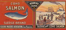 Postcard Alaska Packers Sledge Brand Vintage Salmon Label picture