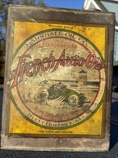 Antique Original RARE Marshall French Auto Oil Slim One Gallon Oil Can Early picture