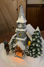 2003 Thomas Kinkade Sunday Evening Sleigh Ride Christmas Village WORKS PLS READ picture