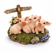 Pig Tales Max Marvin & Millie “Seeking The Right Path” Pig Figurine w/ Tag + Box picture