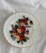 Vintage Fire King Swirl Hand Painted Salad Plate Floral picture