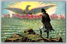 Antique French Napoleon Postcard Imperial Eagle Military Battle War Flags Sea UN picture