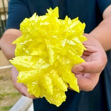 1.74LB Rare yellow sulfur crystal quartz crystal mineral specimen picture