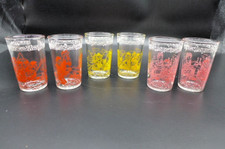 Vintage 1953 Welchs Howdy Doody Jelly Glasses Set of 6 Embossed Character Bottom picture