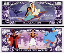 40 Pack Aladdin Dollar Bill Disney Animation Collectible Novelty Money Banknotes picture