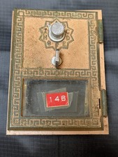 Vintage USPS Brass Post Office Postal Mailbox Door - Glass Window 5
