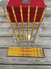 Vintage Unsharpened Pencil Chi Omega Sorority Yellow Red Lot Of 12 picture