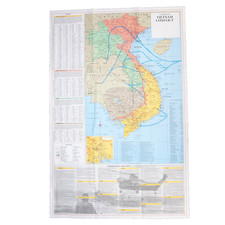 Original  1954-75 Hammond Vietnam War Conflict Wall Map 25