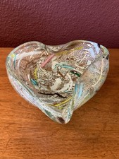 Vintage Murano Tutti Fruitti Venetian Art Glass Heart-Shaped Ashtray/Dish picture