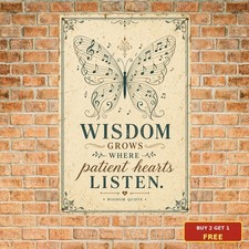 Whisper Words of Wisdom Butterfly Metal Sign Vintage Inspirational Wall Decor picture