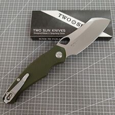 Rihe Design TWOSUN FOLDER KNIFE GREEN G10 HANDLE K110 PLAIN EDGE TS421-K110 picture