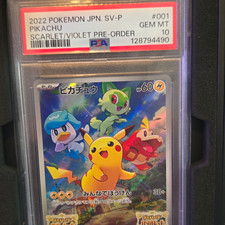 Pikachu 2022 Pokemon Japanese SV-P Promo Scarlet/Violet Pre-Order PSA 10 #001 picture