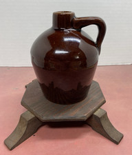 The Roycroft Shops Arts & Crafts Pottery Jug East Aurora NY Brown Glaze Antique picture