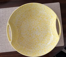 Vintage 1960s Yellow Confetti Spatter Melmac Serving Bowl 12