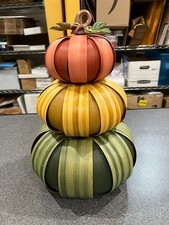 Longaberger 2013 Fall/Harvest Multi Sage Spice 3 Stacked Pumpkin READ DS51 picture