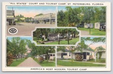 St. Petersburg, Florida All States Court Tourist Camp White Border Unposted picture