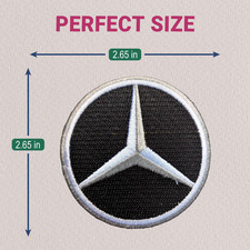 Mercedes Benz Logo Patch Automotive Embroidered Iron On Sew On 2.65
