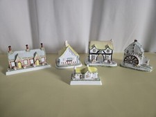 Lot Of 5 Coalport Fine Bone China Cottage Pastille Burner  Made In England  picture