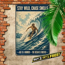Vintage Surf Style Metal Tin Sign Beach Bar Home Wall Decor picture