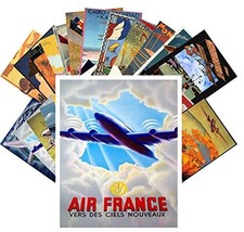 24 Postcards Vintage Travel Aviation Planes Old Artworks Greeting Cards picture