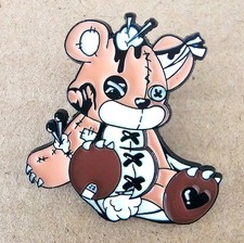 Zombie Teddy Bear Enamel Lapel Trading Pin Gothic Horror Backpack Jacket Badge picture