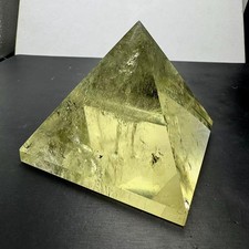 345g Natural Citrine Quartz Carved Pyramid Crystal Reiki Healing Decor picture